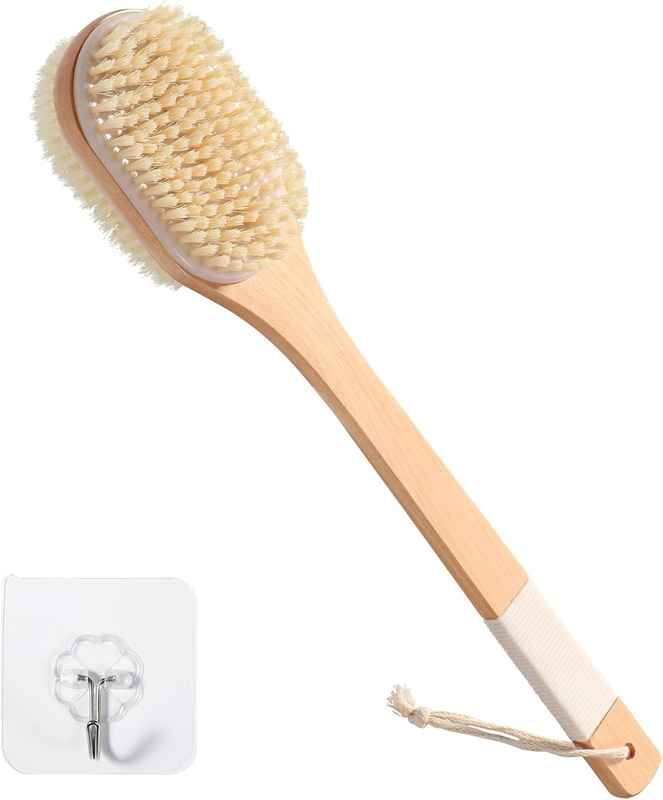 Blendura szczotka do pleców z 43 cm drewnianym trzonkiem – do mycia i masażu na sucho i mokro