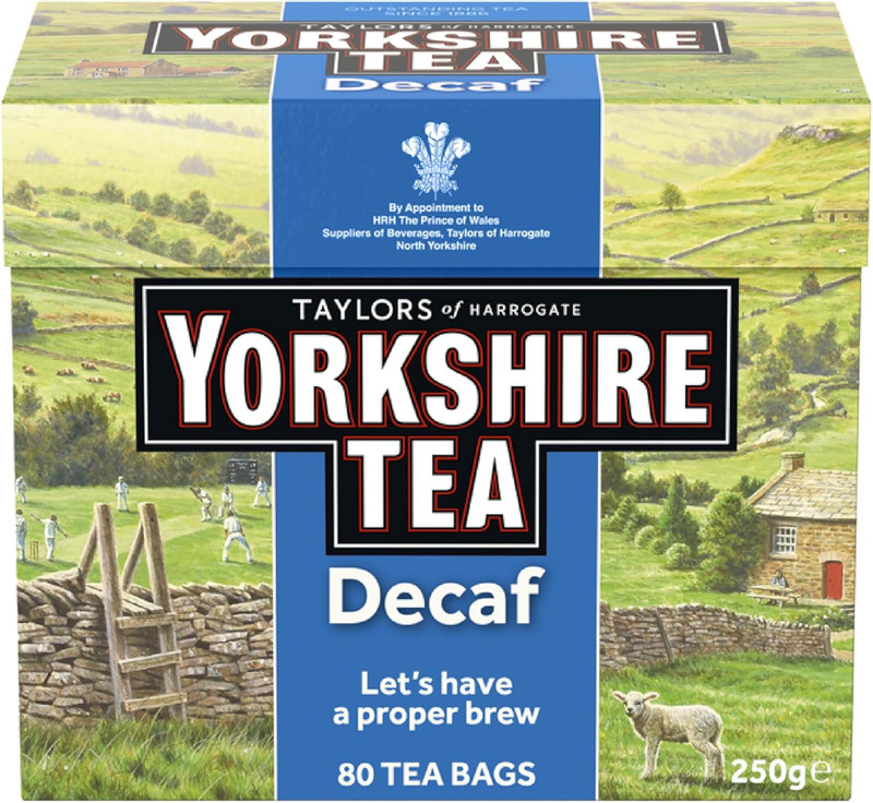 Yorkshire Tea Bez Kofeiny – angielska herbata bez kofeiny do wieczornego picia - 80 torebek