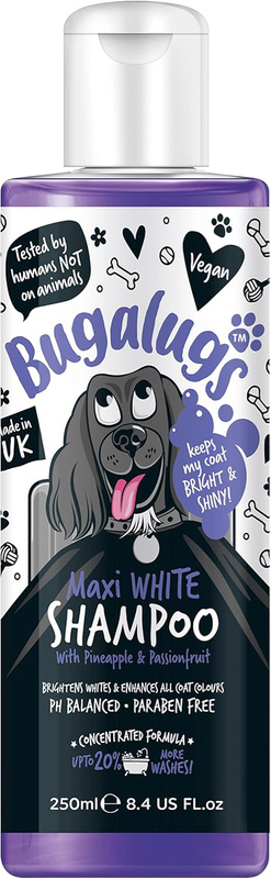Bugalugs MAXI WHITE – szampon wybielający dla psów (250 ml)