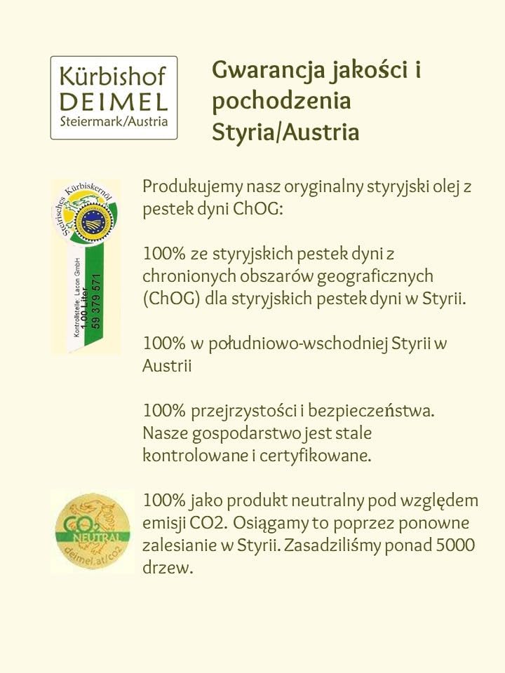 Kürbishof Deimel – oryginalny styryjski olej z pestek dyni