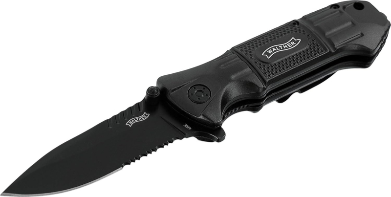 Walther 5.0715 Black Tac Knife – Składany nóż taktyczny z funkcją wspomaganego otwierania